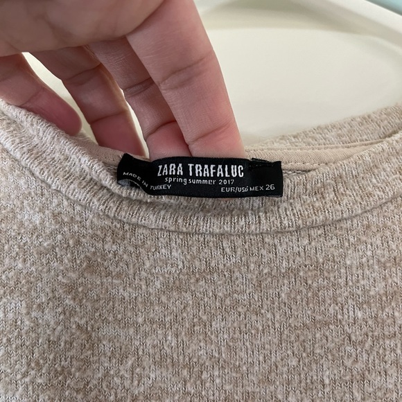 Zara Oversized Oatmeal Color Super Soft Tee - Picture 5 of 6